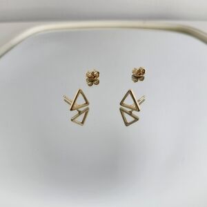 Elegant Gold Triangle Stud Earrings